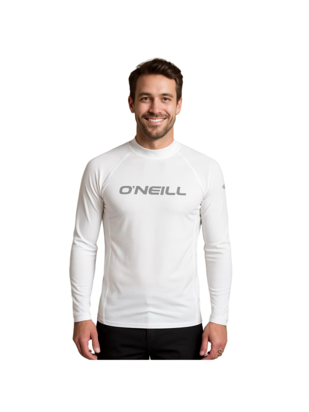 O’Neill Skins L/S UV Rash Guard Mens Large White Surf Swim Shirt UPF 50+ NWT